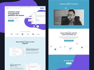 Ruum Landing Page illustration layout ui design