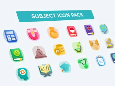 Subject Icon Pack For Ruangguru app bimbel clean design education flat graphic icon iconpack illustration interface logo ruangguru ui ux vector visual design web website