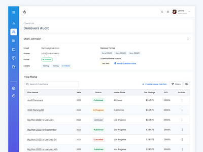 SaaS tax planning for accountants design saas app saas design ui ux