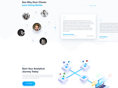 Data Analytics Agency Website 2d art about us page branding customer review design flat homepage homepage design illustration minimal ui ux web website