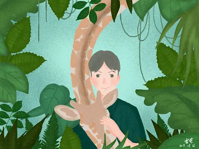 Deer boy|Illustration exercise application interface character design giraffe green illustration noise illustration texture illustration web design