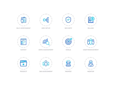 Icon Set assessment custom goals icons iconset mentee mentor org project security survey user