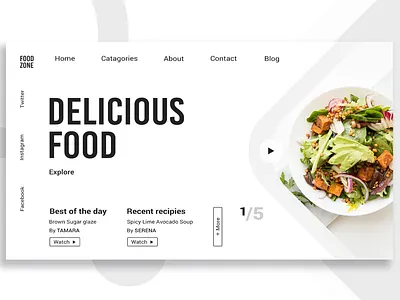 Recipe Landing Page PSD Template #84075 landing design landing page landing page design psd template webdesign website