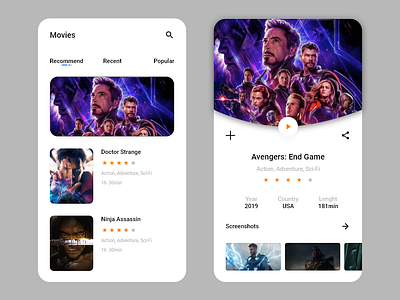 Movie App UI app design ui ux