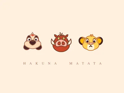 Hakuna Matata icon lion king movie pumbaa simba sketch timon