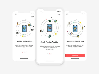 OnBoarding Design Shot concept illustration ios minimal minimalism mobile app design onboarding ui