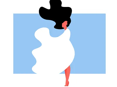 Feeling the wind adobe illustrator graphic design illustration minimalism wind woman illustration