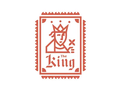 King badge design flower king logo patch vector