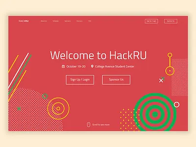 HackRU Homepage Mockup hackru mockup website website concept website design