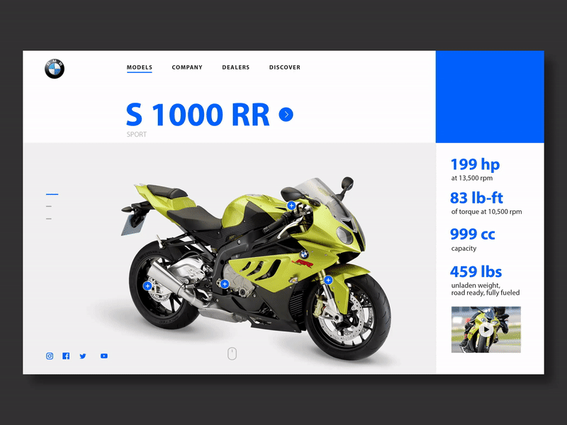 Motorbikes Models Page for BMW Motorrad website redesign