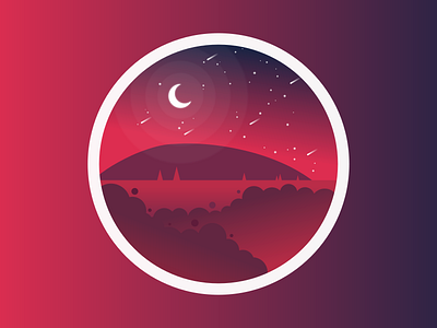 Landscape 5 illustration landscape moon nature scenery sky