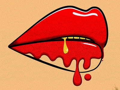 Dopamine art design illustration lips vector