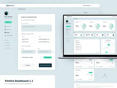 Twelve - Dashboard for an Investment platform assets branding dashboad design fintech interface investment mockup money portfolio ui uxui webapp