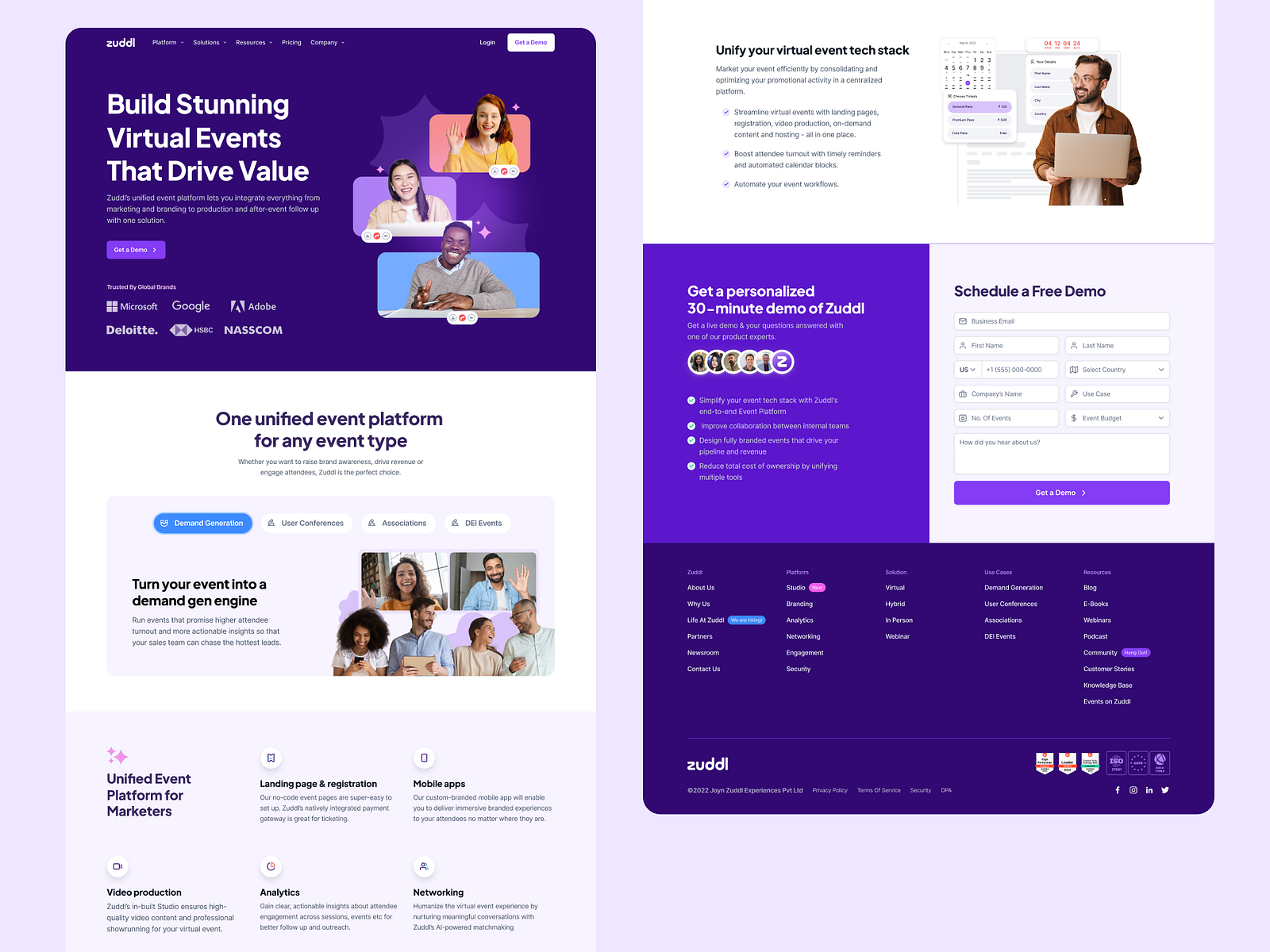 Zuddl - Virtual Event Platform | Landing Page by Vishal Krishna on Dribbble