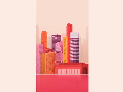 Singapore Architecture architecture architecture design asia building buildings design graphic illustration landscape pastel scenery singapore spring street summer urban water