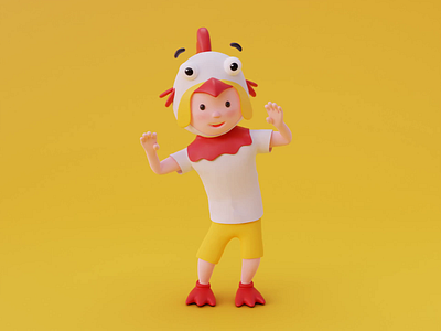 chicken dance 3d 3d art animation character animation chicken dance illustration lowpoly motion graphics