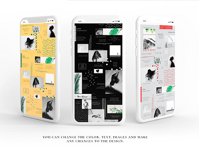 Black & White - Instagram Puzzle banner blog design geometry girl instagram instagram template minimalism photoshop post puzzle seamless social media template watercolor strokes