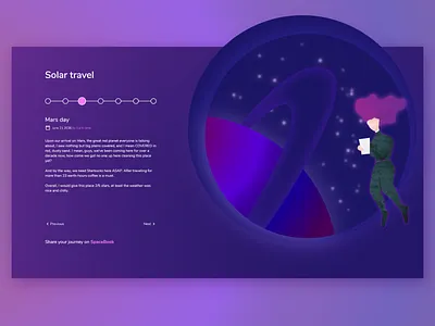 SpaceBook - Space traveling diary challenge design designslices diary illustration journal journey space travel trip uidesign universe web