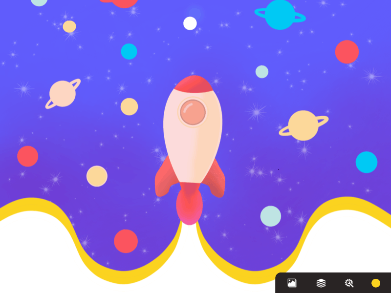 Color Picker & Space Illustration color picker colorful daily 100 challenge daily ui daily ui 060 daily ui challange dailyui gif illustration principle app principleapp procreate procreate app procreate art space ui design challenge