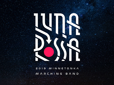 Luna Rossa hand lettering logotype typography