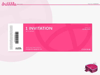 1 Dribbble Invitation branding community draft dribbble dribbble invitation dribbble invite dribbble invite giveaway giveaway graphic design illustration invitation invitations invite ticket visual design