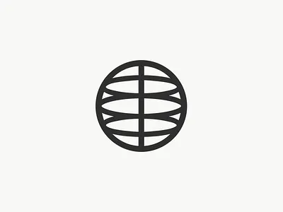 Globe branding flat globe icon identity logo logomark minimal minimalist monoline sphere symbol vector