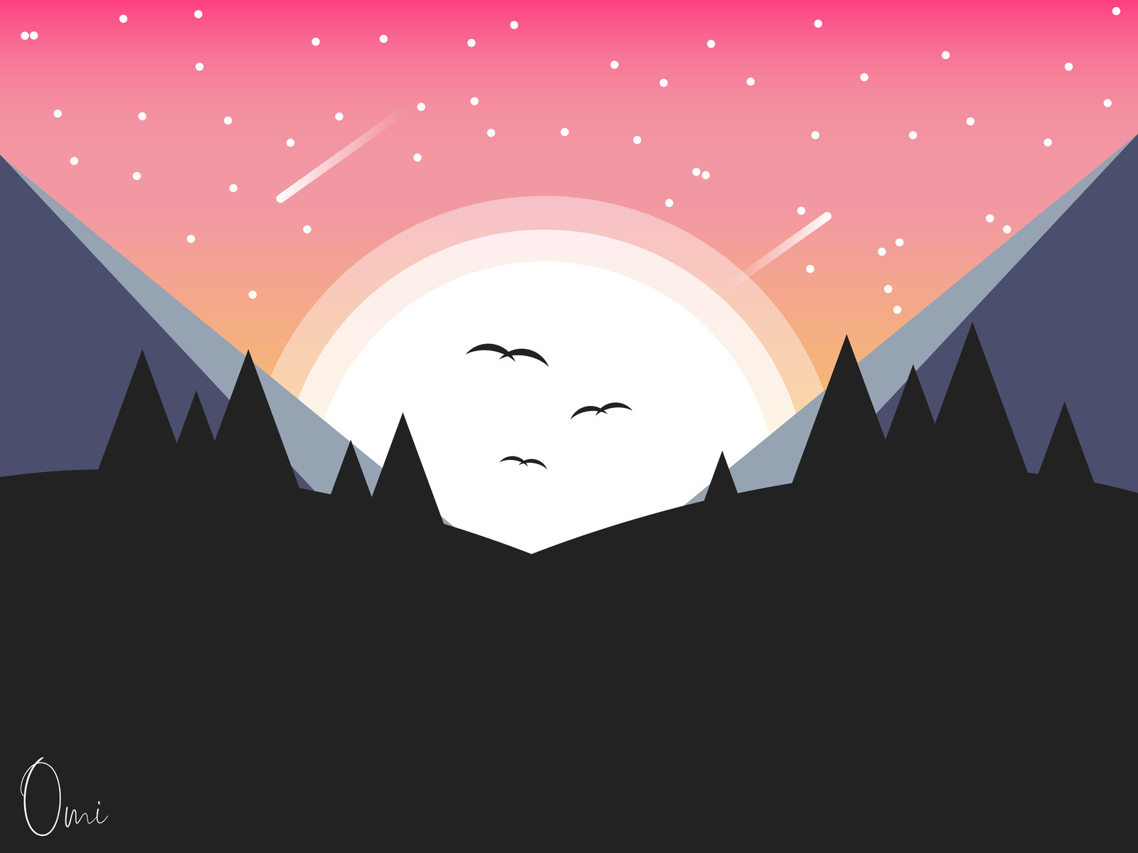 Example of Sunset Illustration