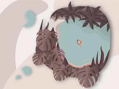 Summer design flat design illustration nature space summer vector