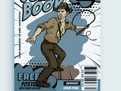 Comic with Indiana Jones - digital painting course exercise adventure color comic comic art comic book comic books comics design digital digital art digital illustration digital painting graphic graphicdesign illustration illustration art indiana indiana jones retro vector