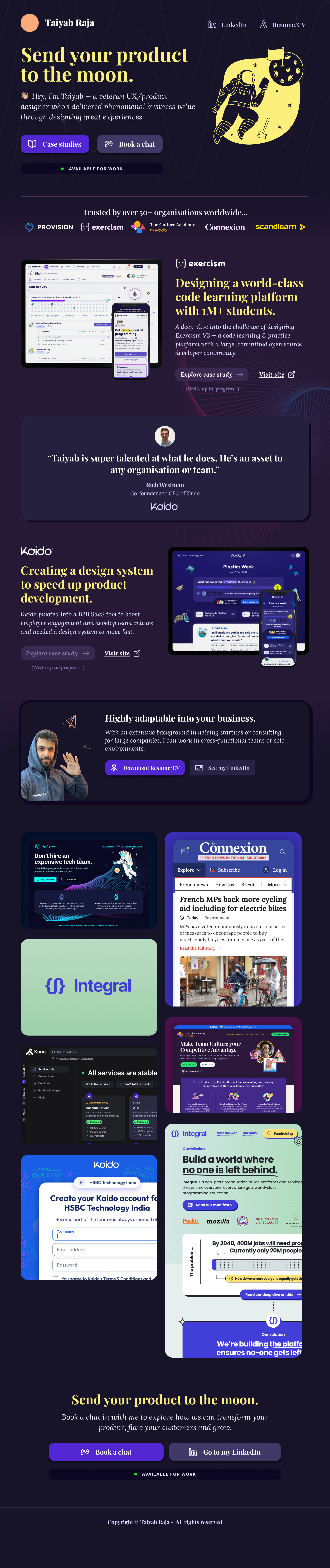 Portfolio dark design portfolio moon portfolio yellow