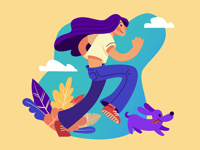 Run charachters design illustration vector
