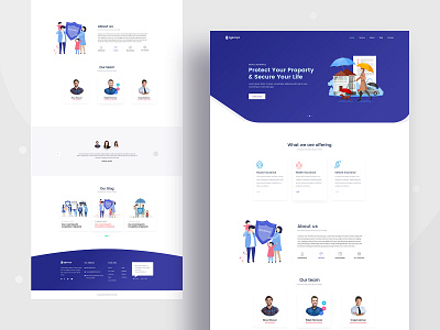 Insurance agency landing page accessories agency business clean corporate digital fashion financial illustration insurance company landing page landing page concept layout minimal one page website ui uiux vector web design website