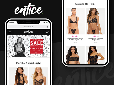 Entice - Lingerie Ecommerce Theme design designer ecommerce graphic design graphic designer photoshop shopify sketch theme ui ux web design web designer xd