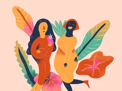 The Photo character design click digital illustration editorial illustration flash flowers girls illustration photo plants procreate women