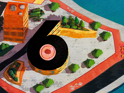 6 for building 36daysoftype architecture art artwork creative digitalillustration illustration numbers type typography