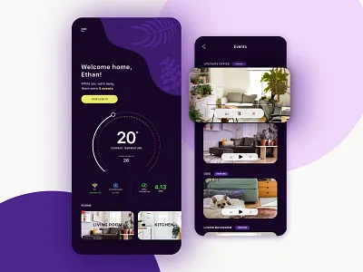 Home Monitoring app dailyui design flat design home monitoring home monitoring dashboard interface minimal overview smart home ui