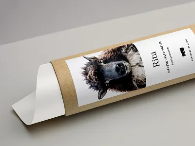 Sticker Design branding cardboard cardboard tube farm label minimal packaging poster poster packaging sheep sticker stickers
