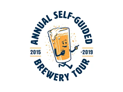 Brewery Tour t-shirt beer branding brewery drunk event illustration logo mascot pint tour tshirt vector