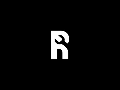 R logo 2019 2019 trend 2020 2d black and white brand branding emblem logo creative round flat icon illustration logo design minimal modern r type typography vector word wrench