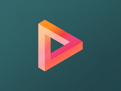 Impossible Triangle geometry gradient grain illusion illusions illustration impossible triangle shapes texture vector vector illustration