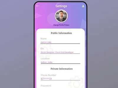 Profile Settings dailyui