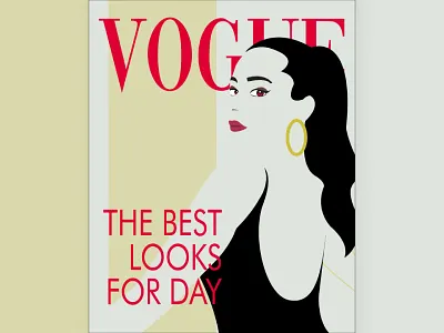 Vogue Cover Illustration design draw dribbble flat illustration illustrator sketch vector vogue