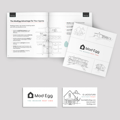 Mod Egg Brand Collateral branding design fintech graphic design print real estate typography