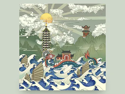 Dragon King ui 卷筒纸 应用 插图 插画练习 设计