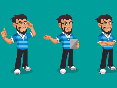 geek man character design charachter fun illustration mascot mascot character mascot design vector