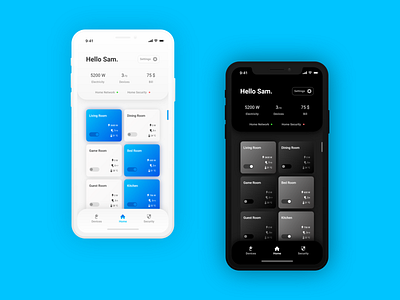 Home Monitoring App Light mode/ Dark mode app design dark mode design home monitoring light mode minimal mobile mobile app design mobile ui ui ui design ui ux ui ux design uiux user interface user interface design ux ux design