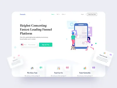 Builder Web UI cart clean colors funnel header hiwow illustration minimal page builder platform shadow shapes ui user interface web website website builder website design white wip