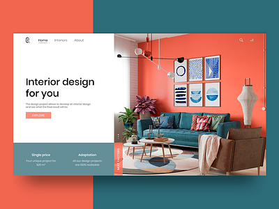 Interior Design design interface interior shot typography ui uiux ux web web design webpage website