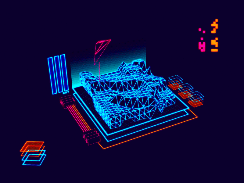 Retro futuristic interface 02 3d after effects animation design graphic design interface motion motion graphics motiongraphics retro scifi ui