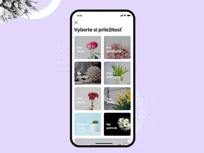 Select flower for occasion delivery eshop flowers mobile app mobile ui occasion